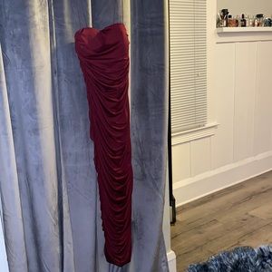 Dark red Ohpolly rouched dress, never worn